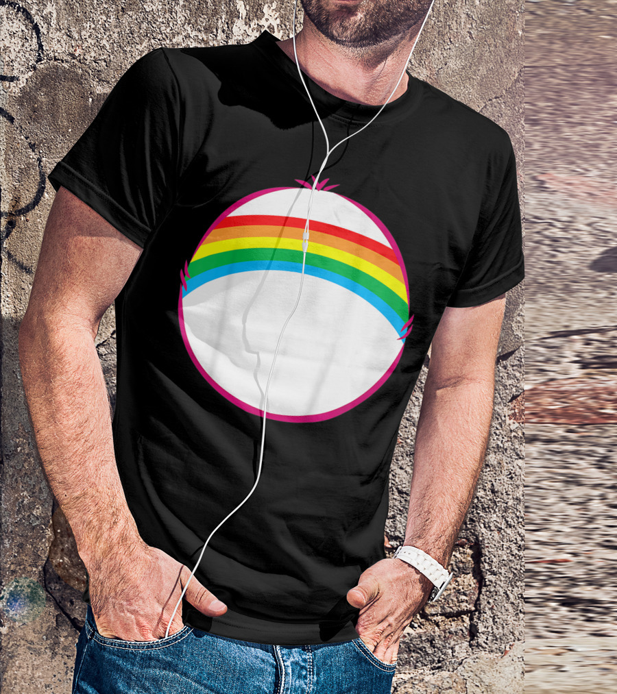 Adult Bear Cheer Rainbow Classic Icon Rainbow Arch T-Shirt