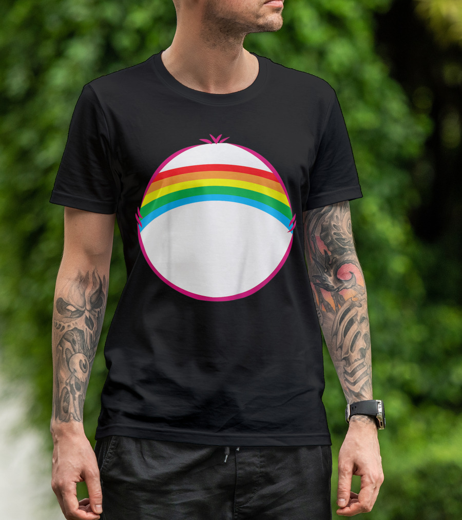 Adult Bear Cheer Rainbow Classic Icon Rainbow Arch T-Shirt
