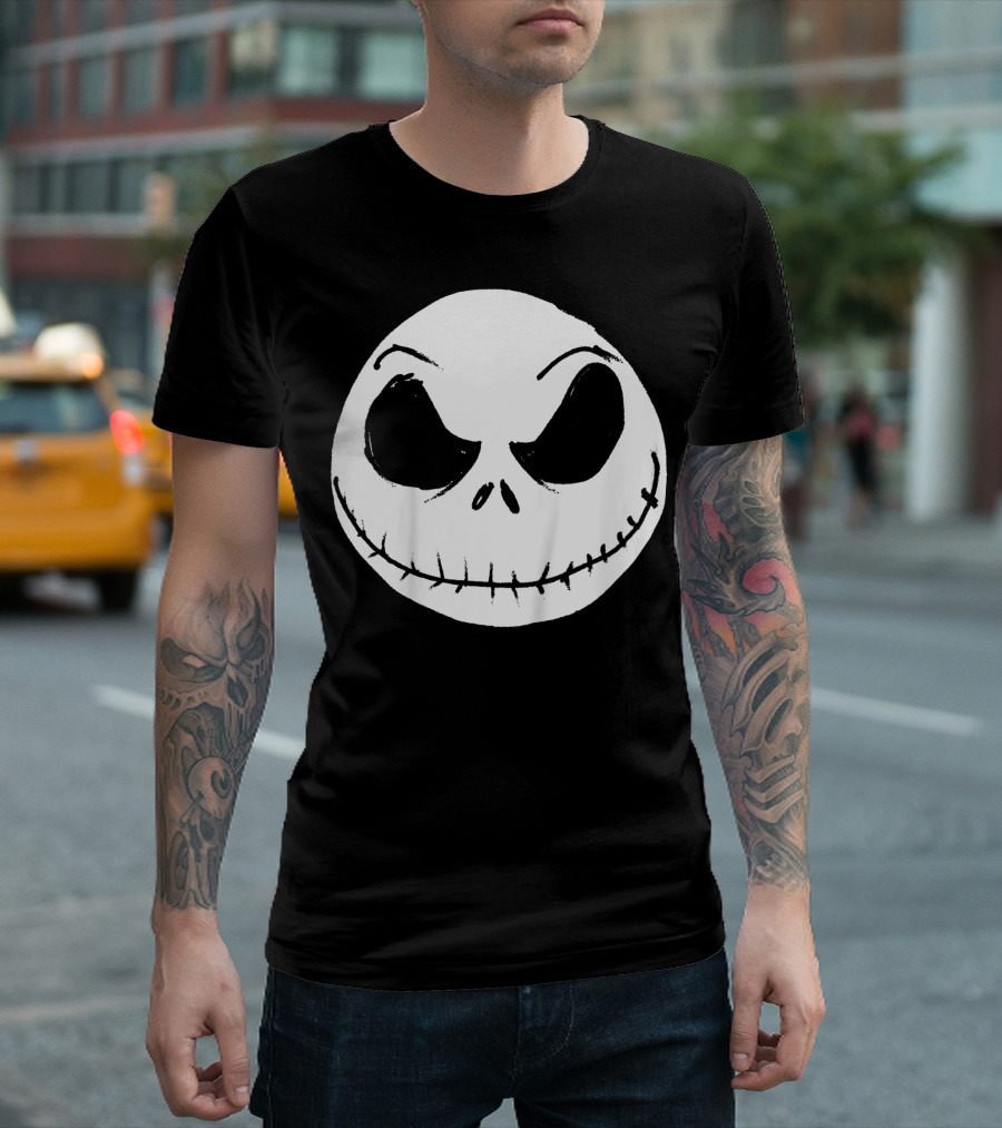 The Nightmare Before Christmas Jack Skellington Face Iconic Grinning Expression T-Shirt