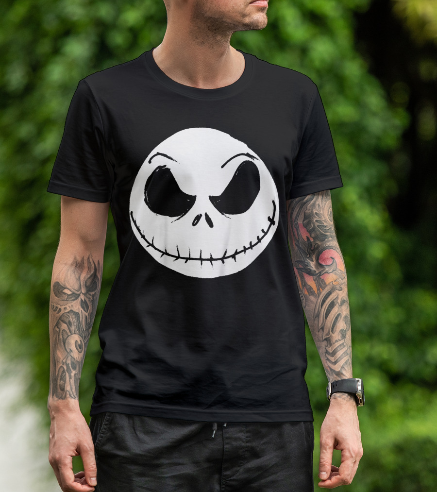 The Nightmare Before Christmas Jack Skellington Face Iconic Grinning Expression T-Shirt