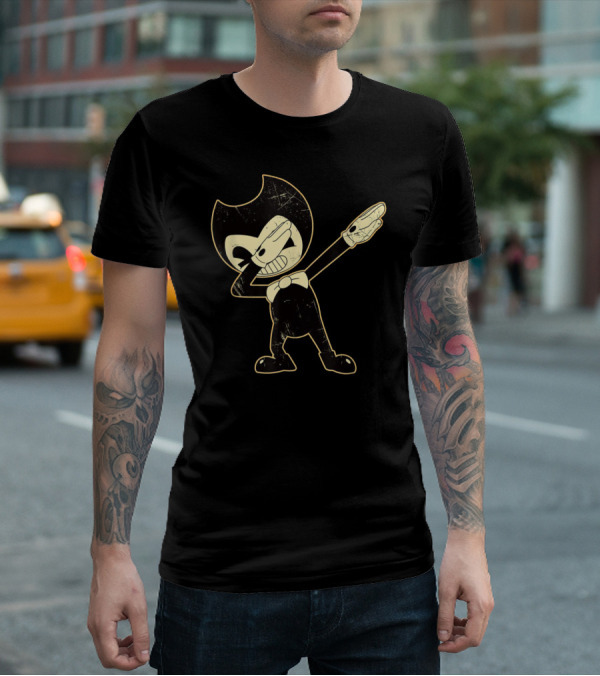 Bendy Dabbing Vintage Cartoon Style Figure With Bow Tie Iconic Pose T-Shirt