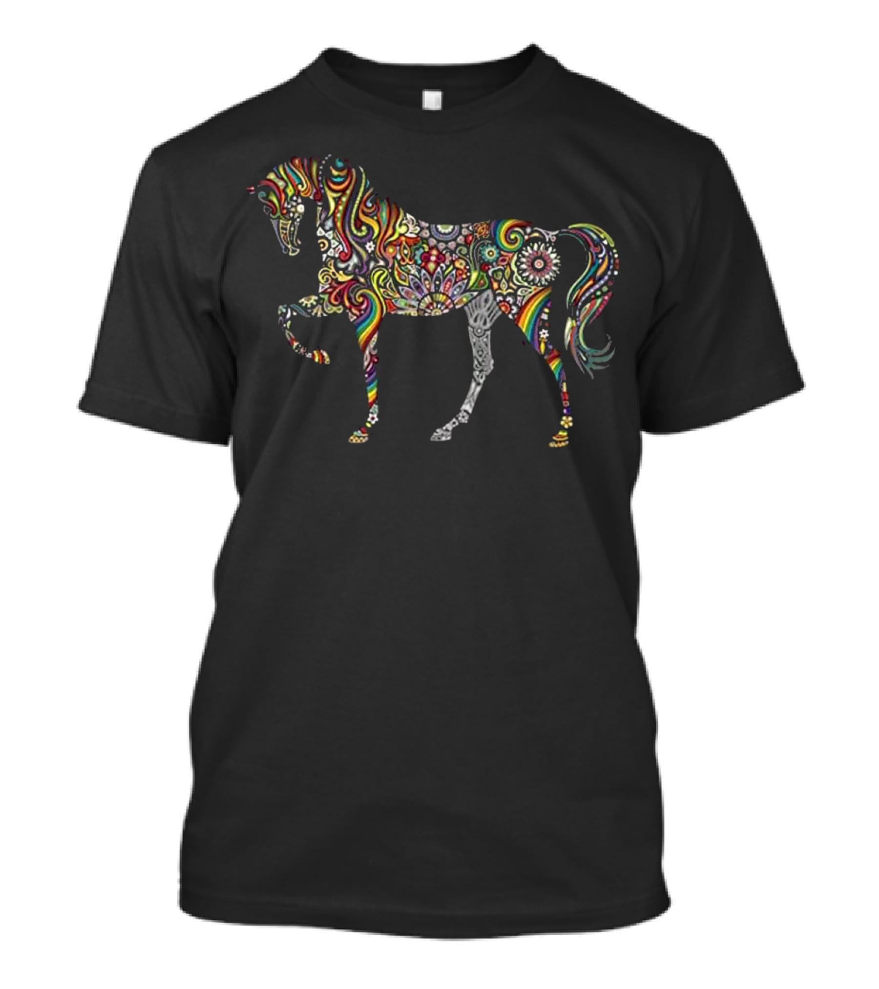 Psychedelic Colorful Horse Totem Tattoo T-Shirt