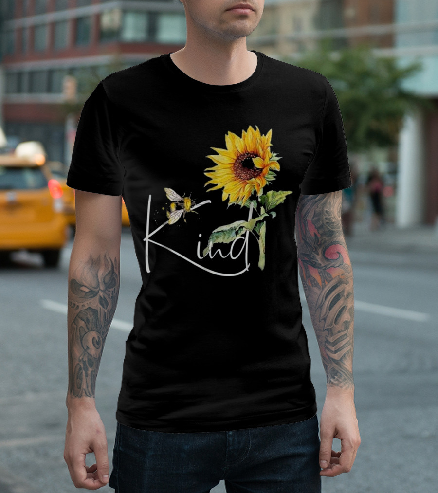 Kind Bee Sunflower Teacher T-Shirt