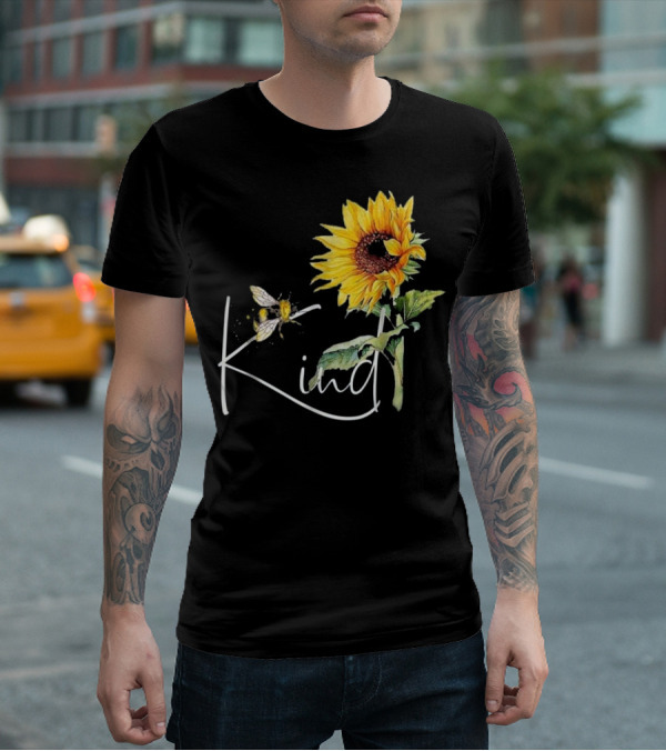 Kind Bee Sunflower Teacher T-Shirt