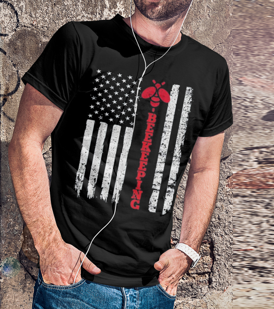 American Flag Beekeeping USA Bee T-Shirt