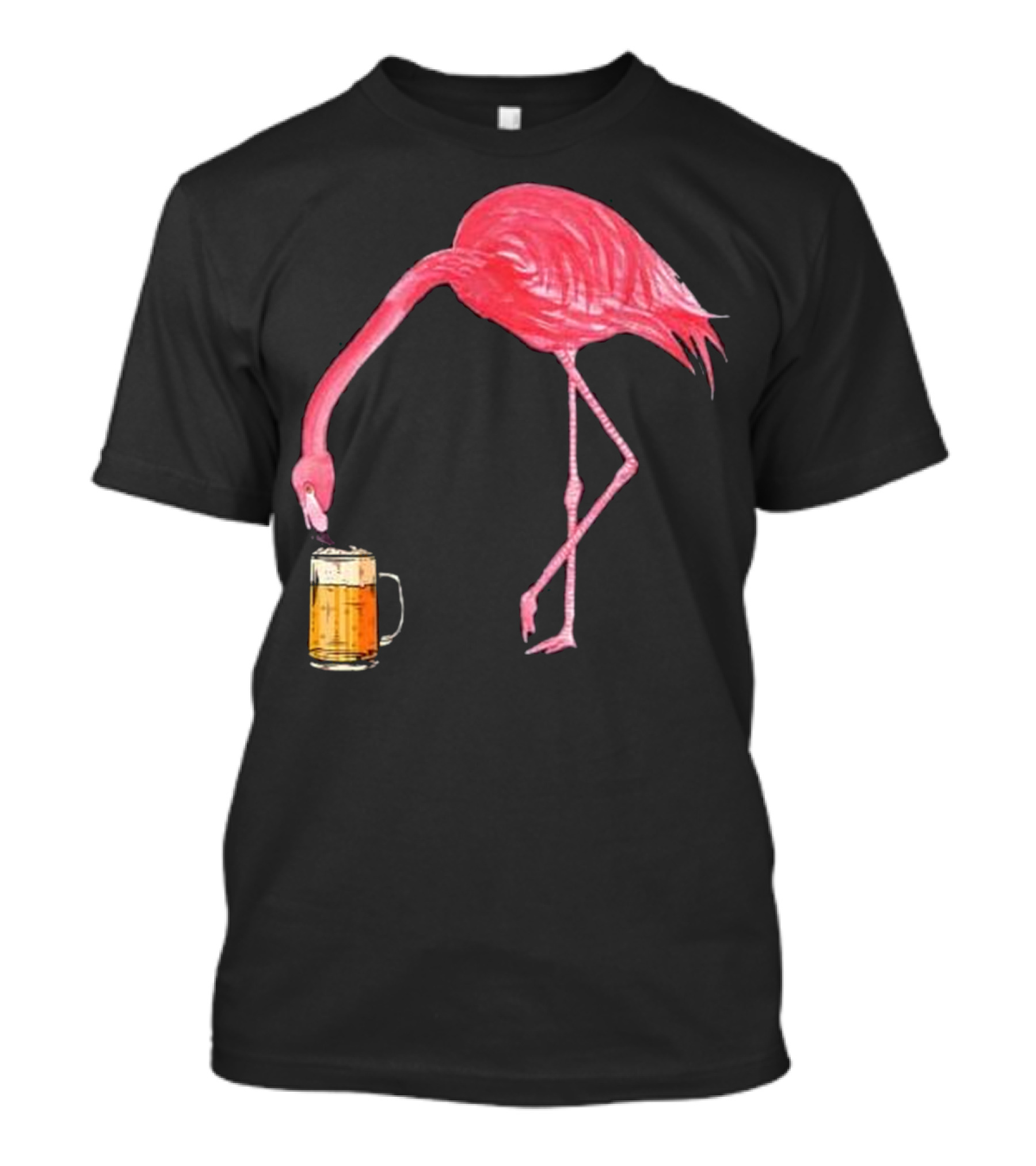 Flamingo Sipping Beer Lovers Mug T-Shirt