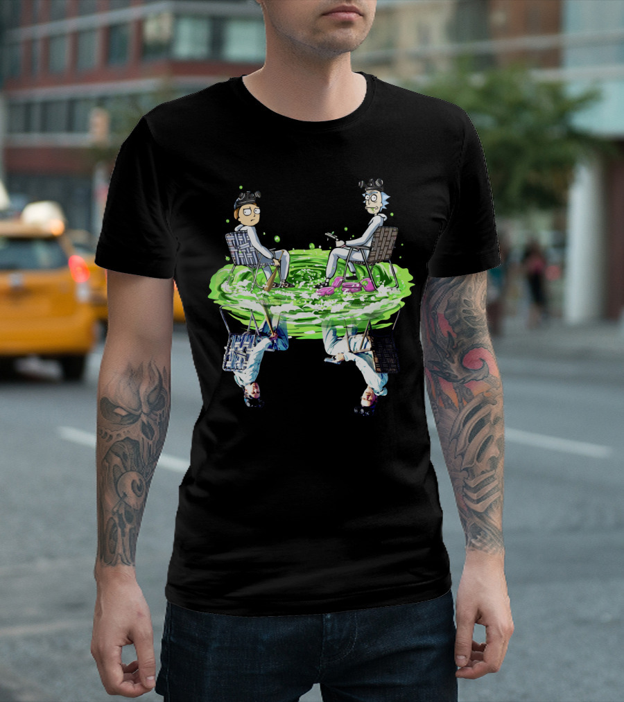 Rick and Morty Sitting on Swamp Reflection T-Shirt