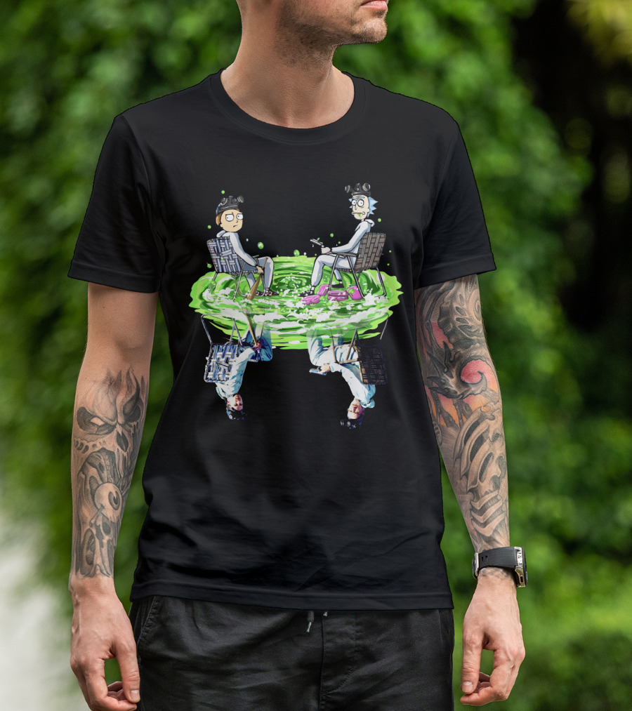 Rick And Morty Sitting On Swamp Reflection T-Shirt