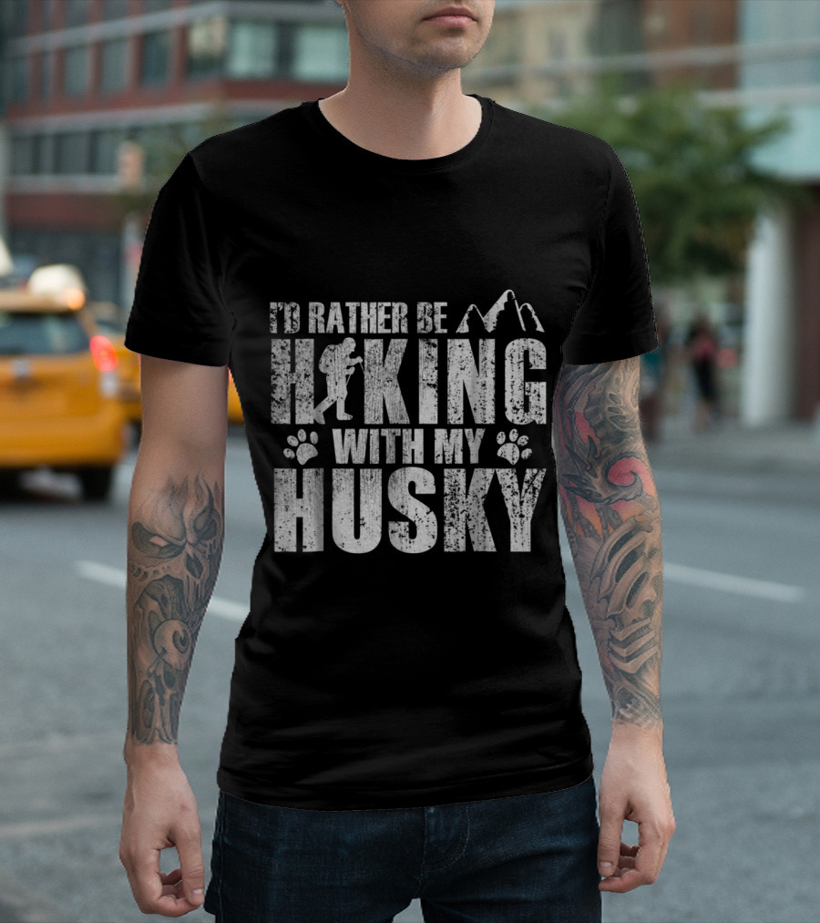 Hiking Adventure with My Husky and Mountain T-Shirt