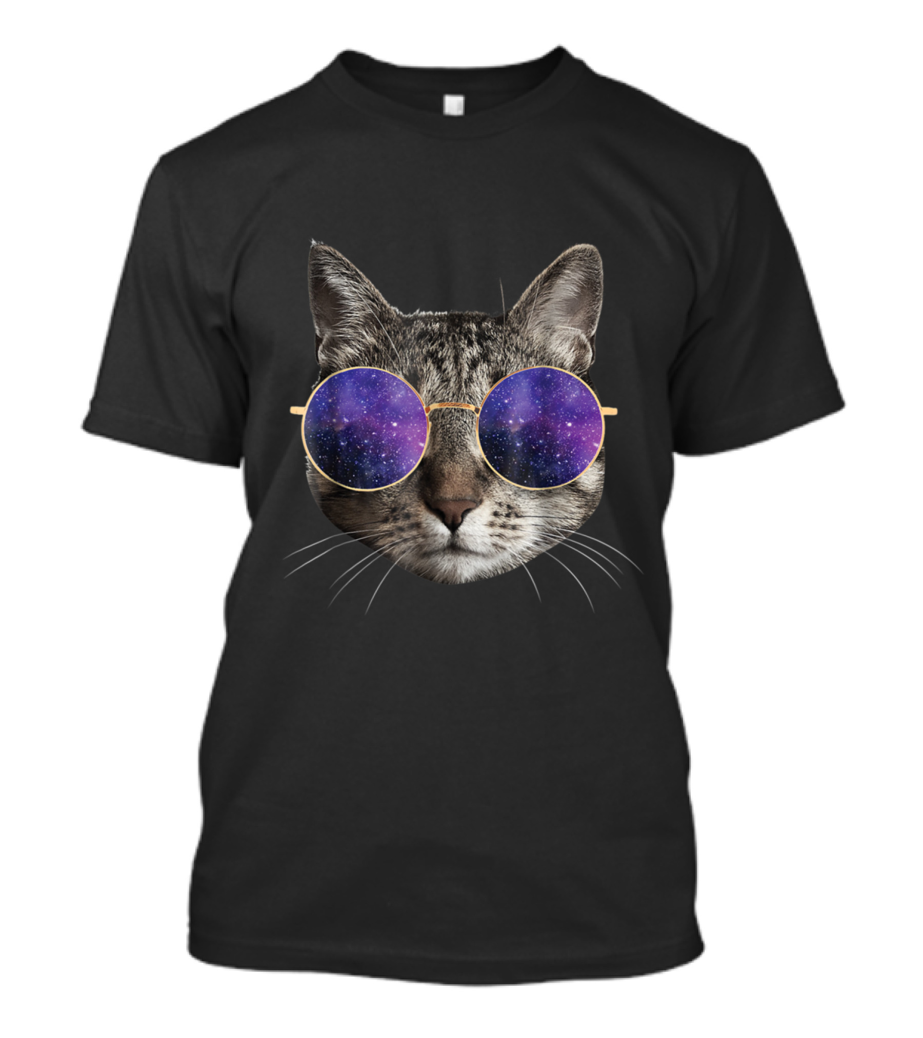 Cat In Space-Themed Galaxy Sunglasses T-Shirt