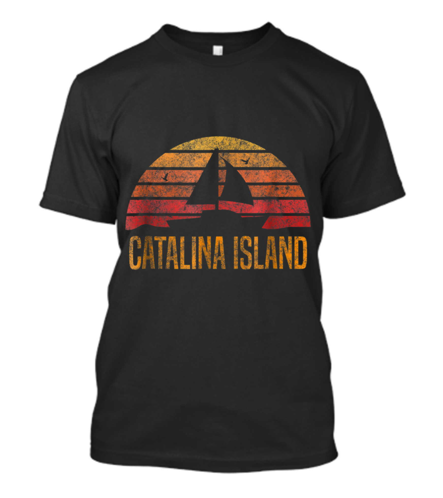 Catalina Island Sunset Sailing California Vintage T-Shirt