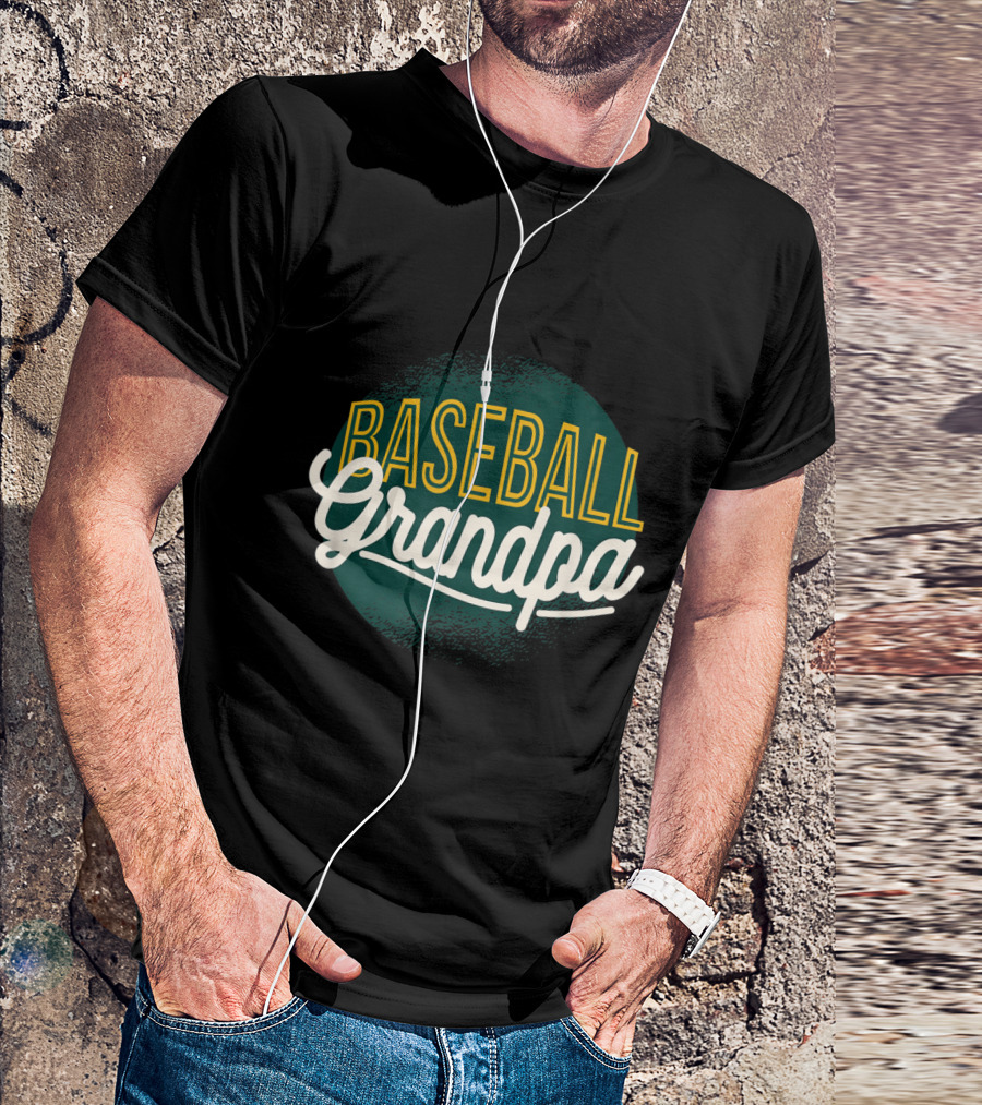 Baseball Grandpa Classic Circle Emblem T-Shirt