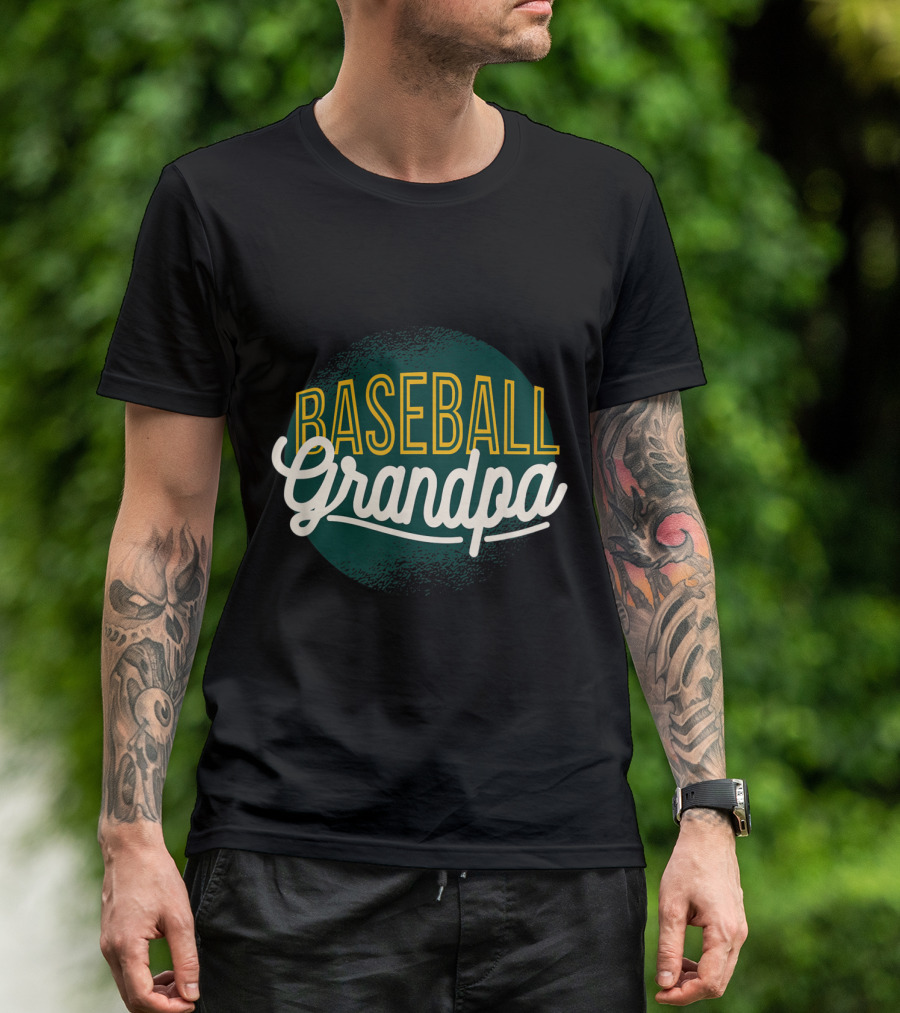 Baseball Grandpa Classic Circle Emblem T-Shirt