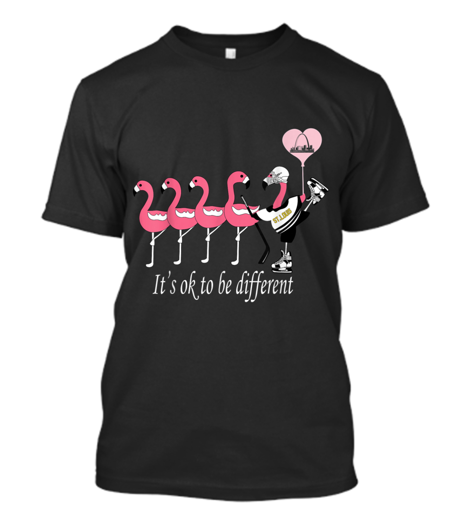 It's OK To Be Different Flamingo St. Louis Ice Hockey Lover T-Shirt