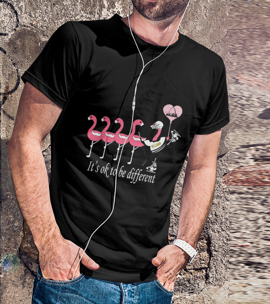 It's OK To Be Different Flamingo St. Louis Ice Hockey Lover T-Shirt