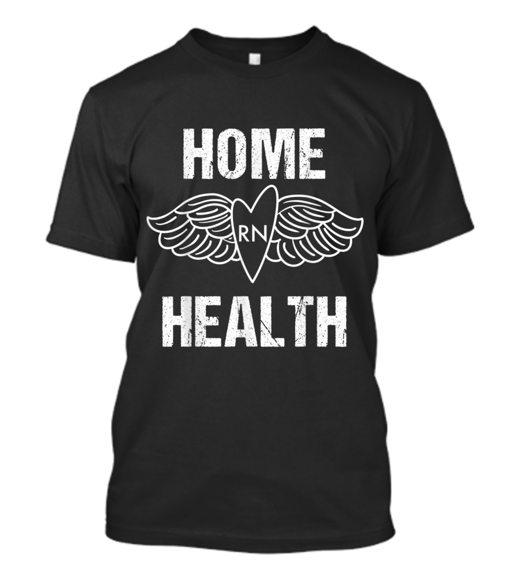 Home Health RN Heart With Angel Wings T-Shirt