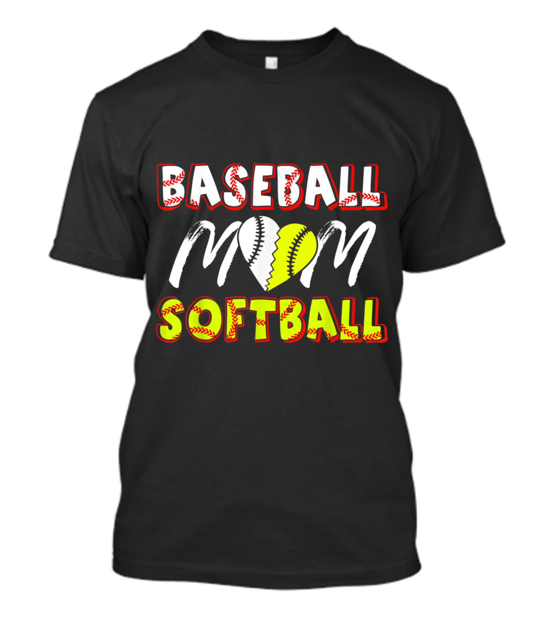 Baseball Softball Mom Heart T-Shirt
