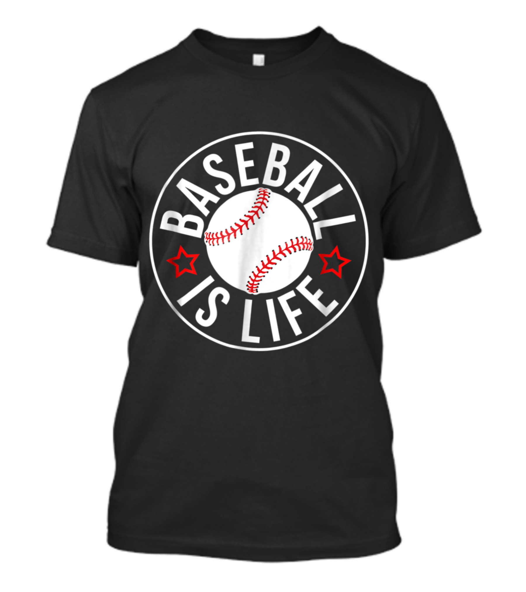 Baseball Is Life With Stars And Stitch Pattern Fan Player T-Shirt