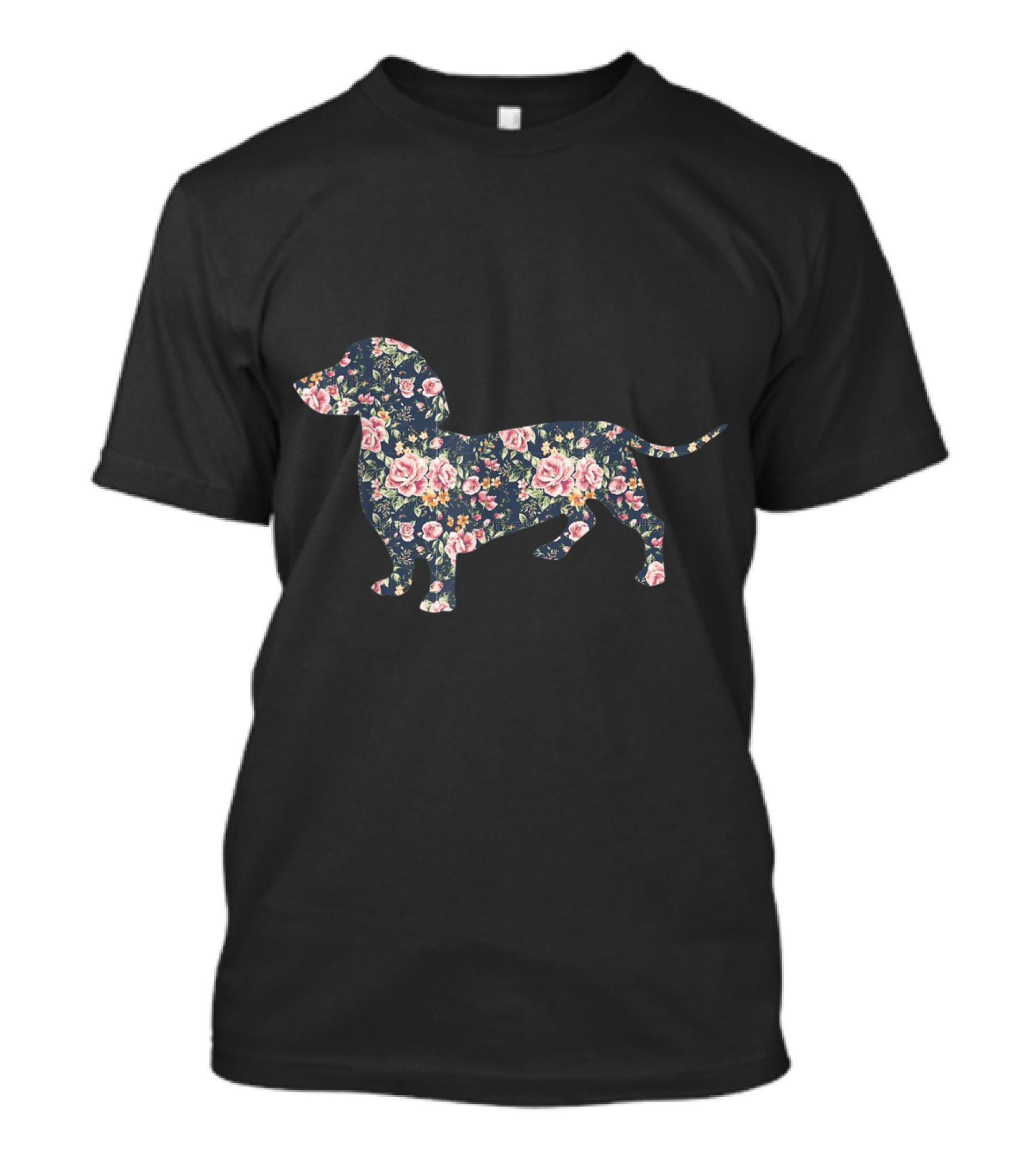 Floral Dachshund With Vintage Flower T-Shirt