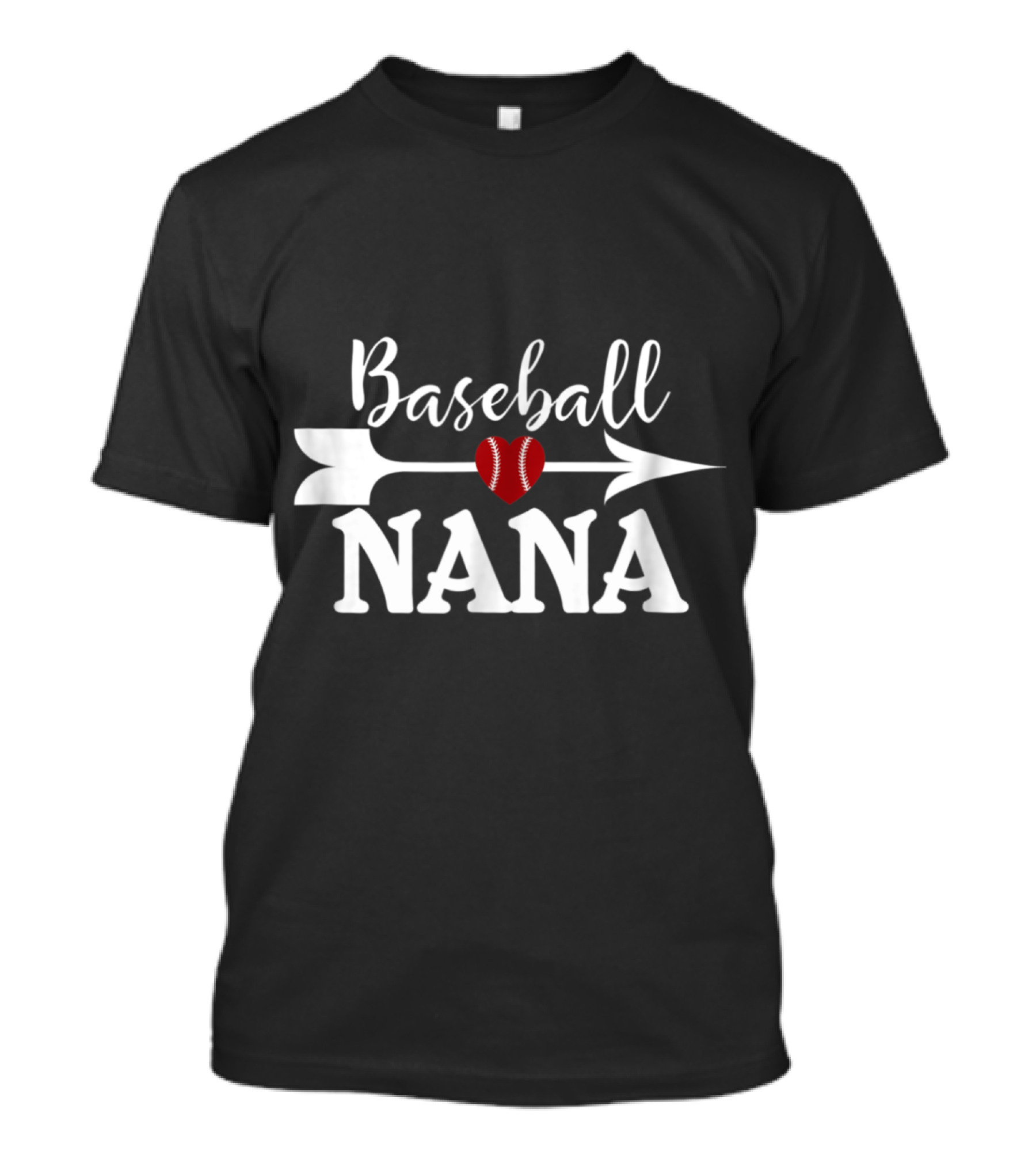 Baseball NANA Proud Grandma Heart And Arrow T-Shirt