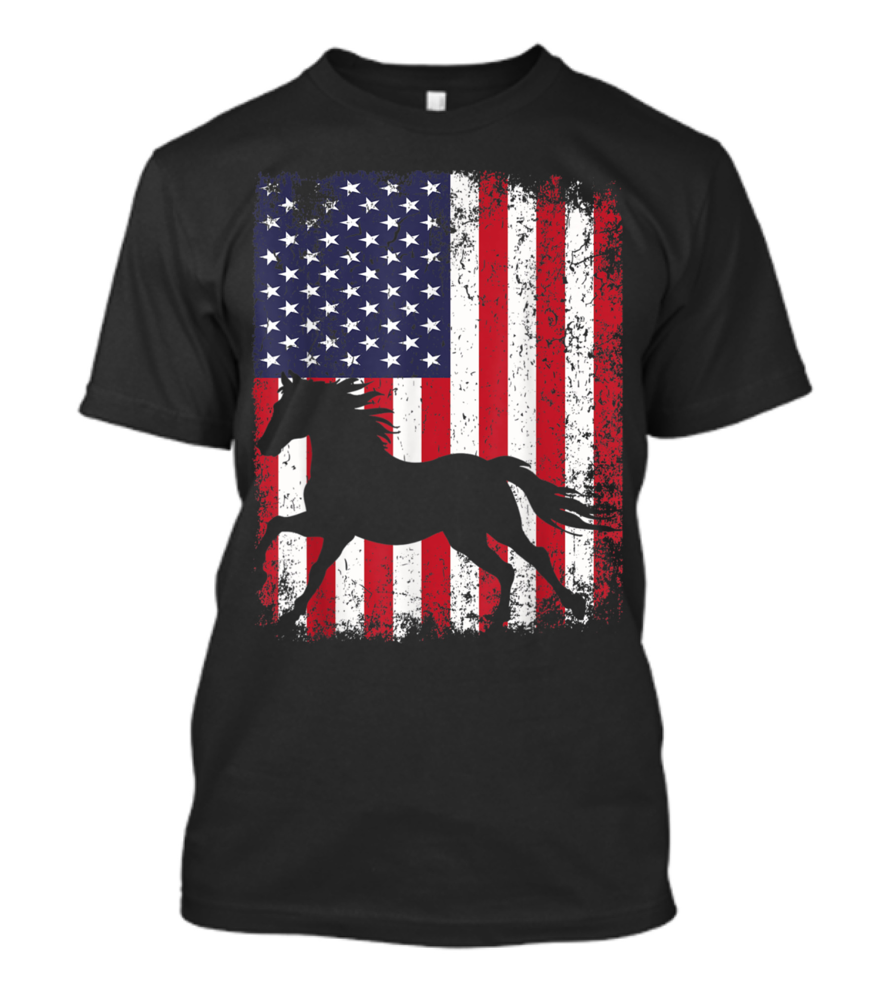 American Flag Horse 4th Of July USA Patriot Love T-Shirt