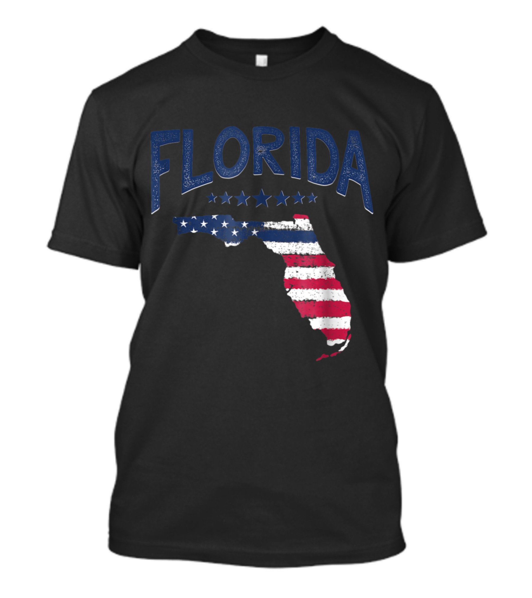 Florida Map American Flag Stars T-Shirt