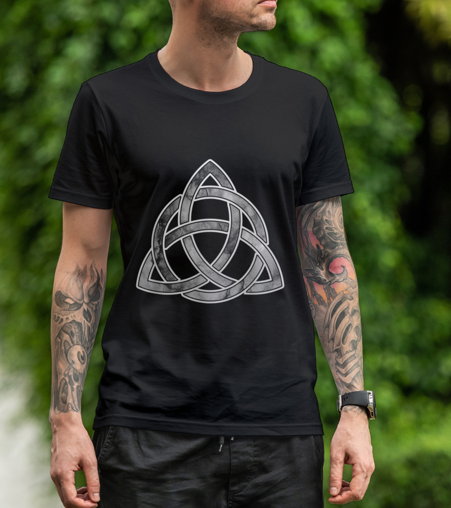 Celtic Irish Trinity Knot Symbol Marble T-Shirt