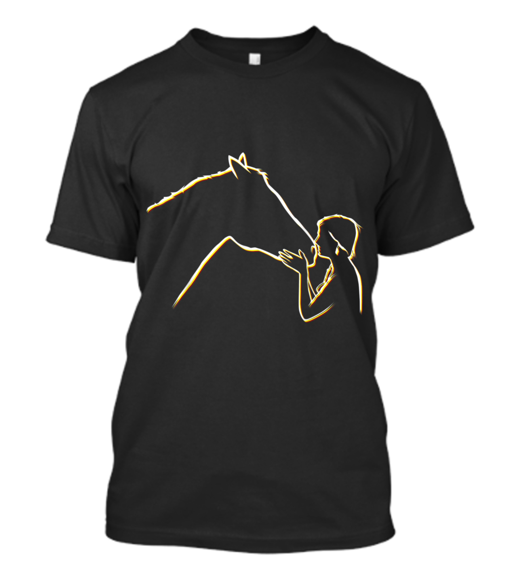 Silhouette Of Girl And Horse Bonding Moment T-Shirt