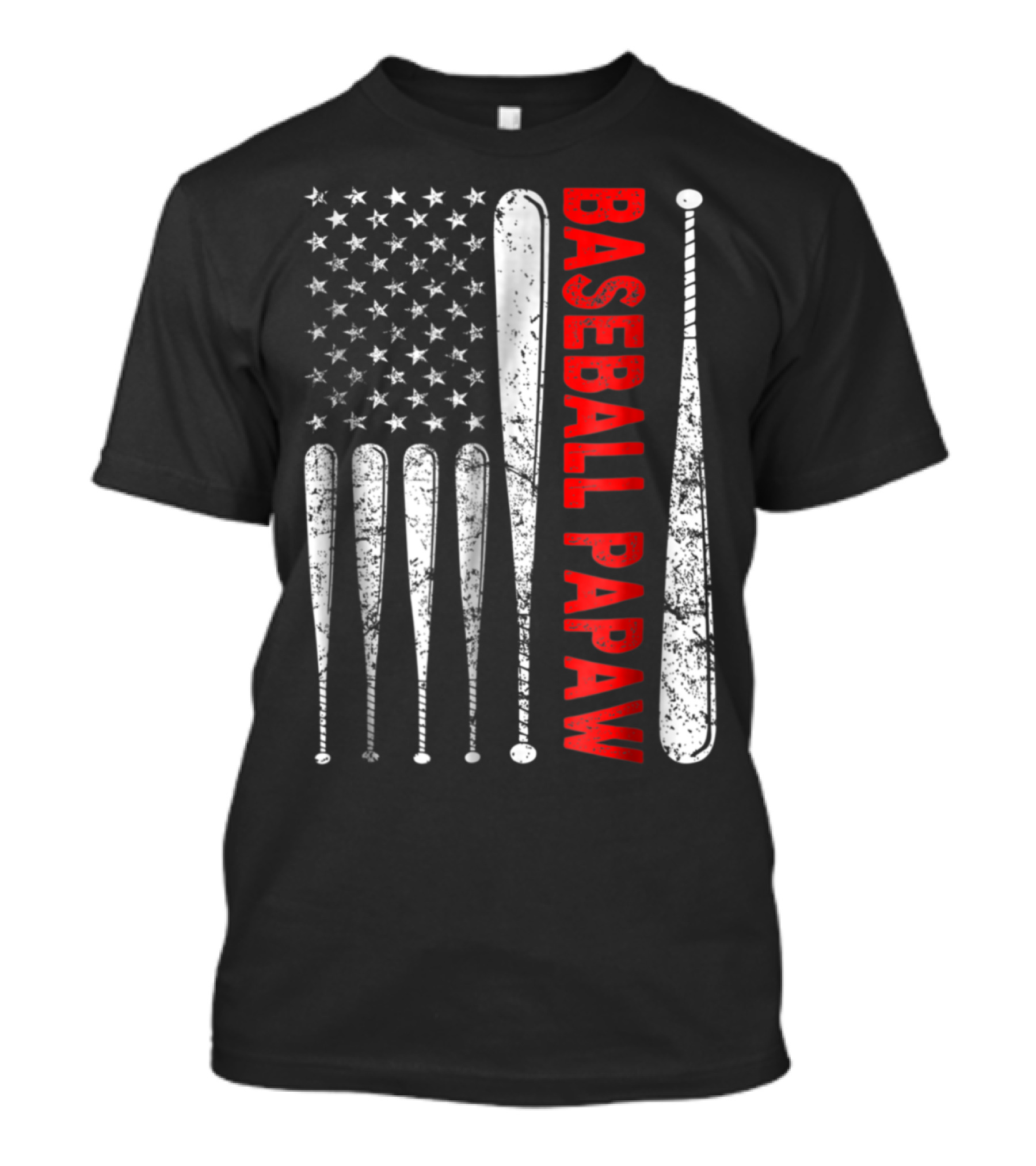 Patriotic Baseball Papaw USA Flag With Vintage Bats T-Shirt