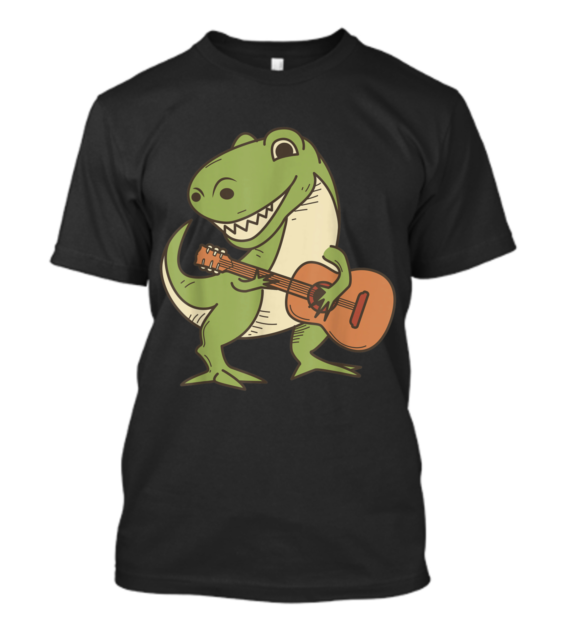 Dinosaur Playing Guitar Cool Dino Fun Retro T-Rex T-Shirt