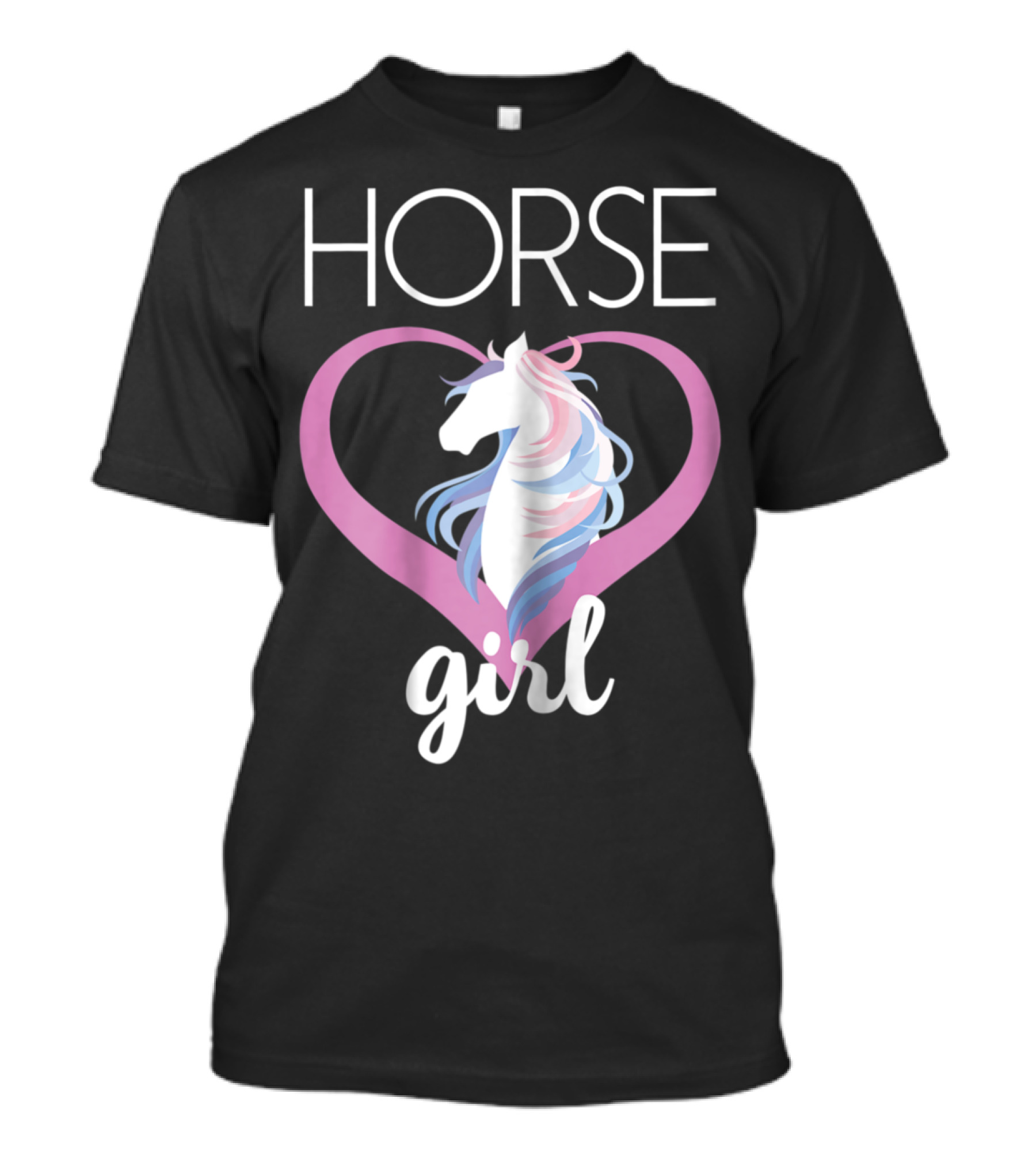 Horse Girl Pink Heart Shaped Horse Lover T-Shirt
