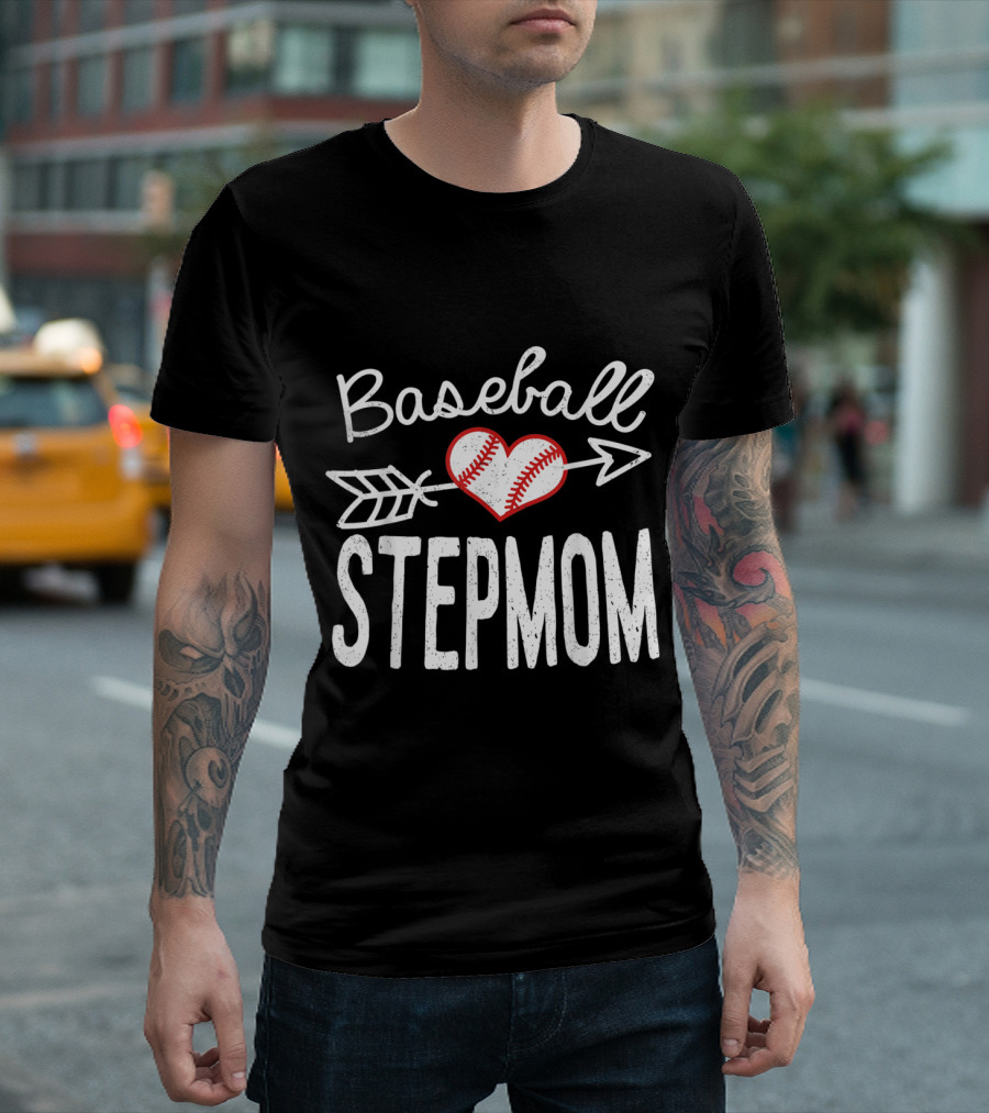 Baseball Stepmom Heart Arrow T-Shirt