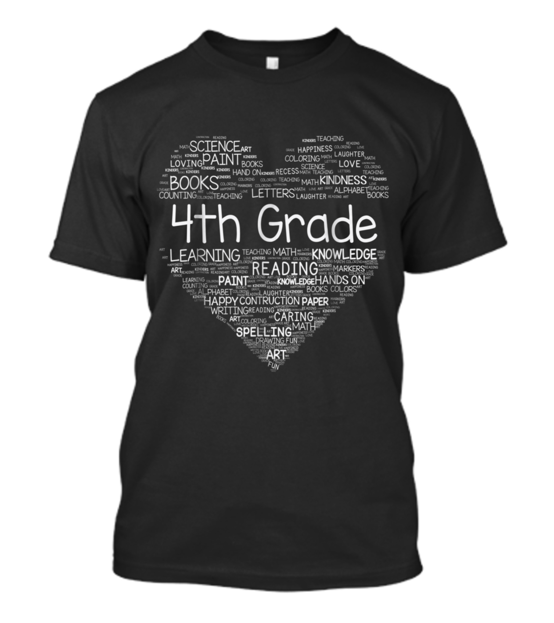 4th Grade Teacher Learning Reading Knowledge Science Heart Back To School T-Shirt