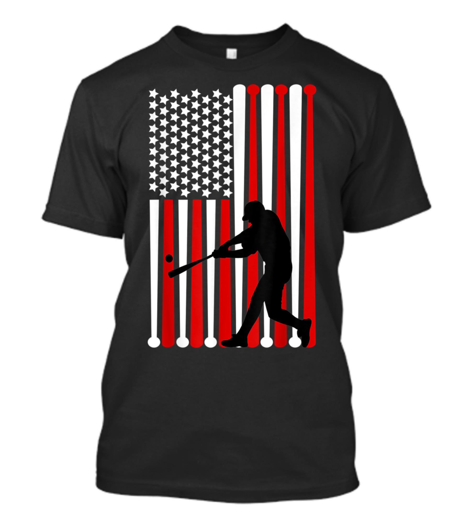 4th July Baseball USA Flag With Distressed T-Shirt