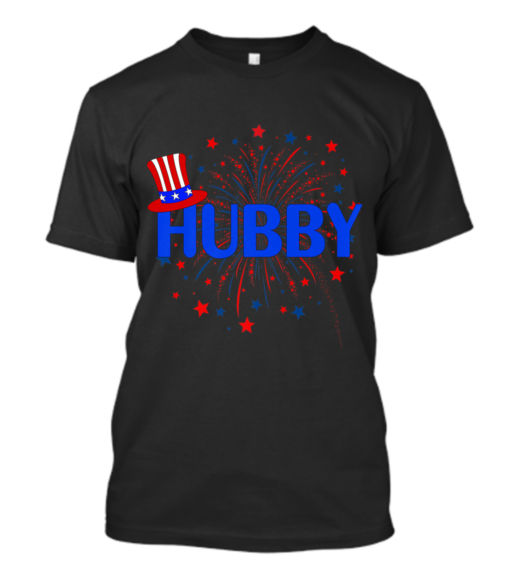 Hubby With Patriotic Hat And Fireworks For 4th July T-Shirt