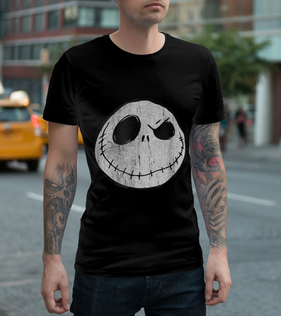 Disney Nightmare Before Christmas Jack Skellington Smiling Face T-Shirt