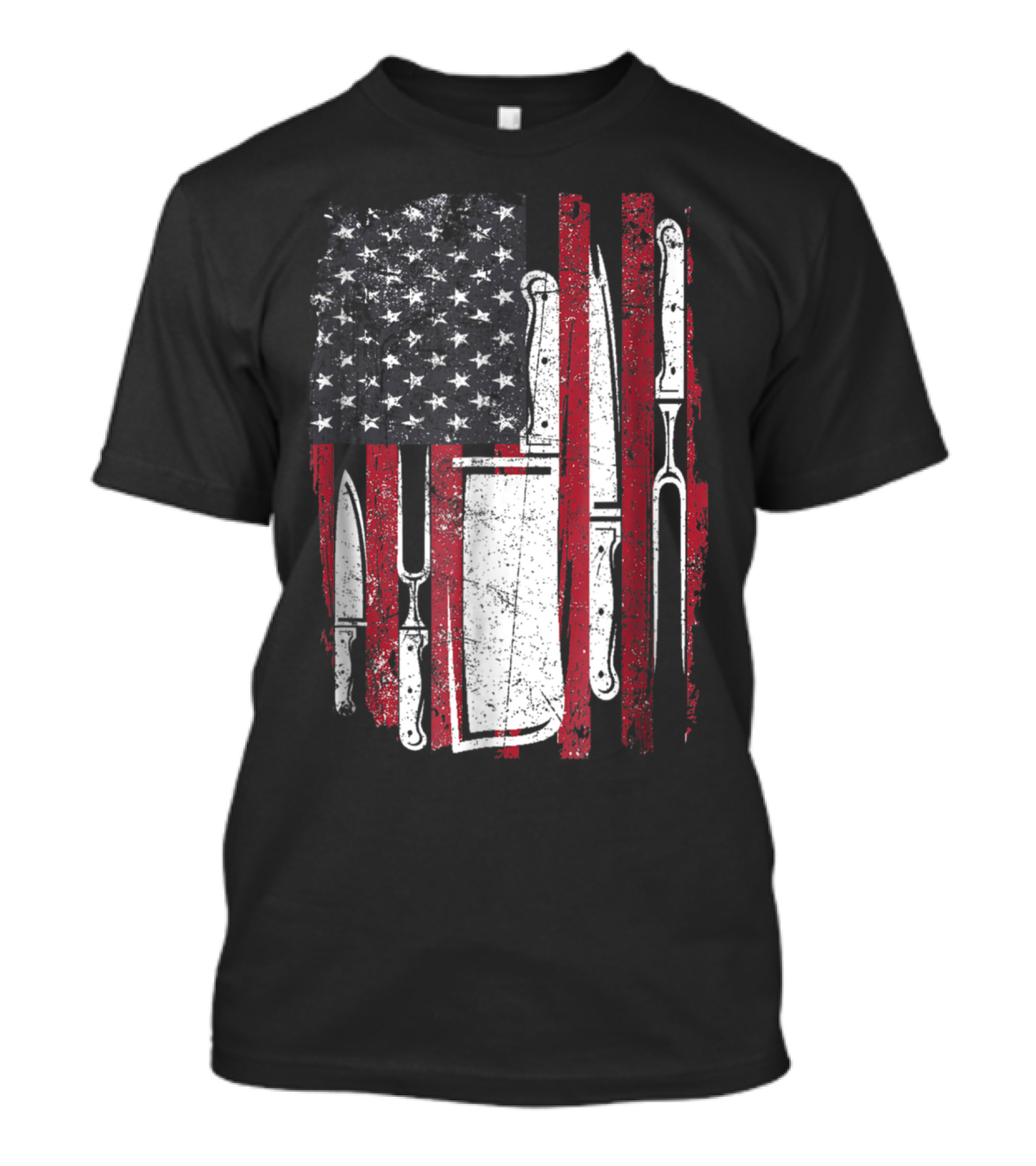 Chef Knife American Flag Culinary 4th Of July Patriotic T-Shirt