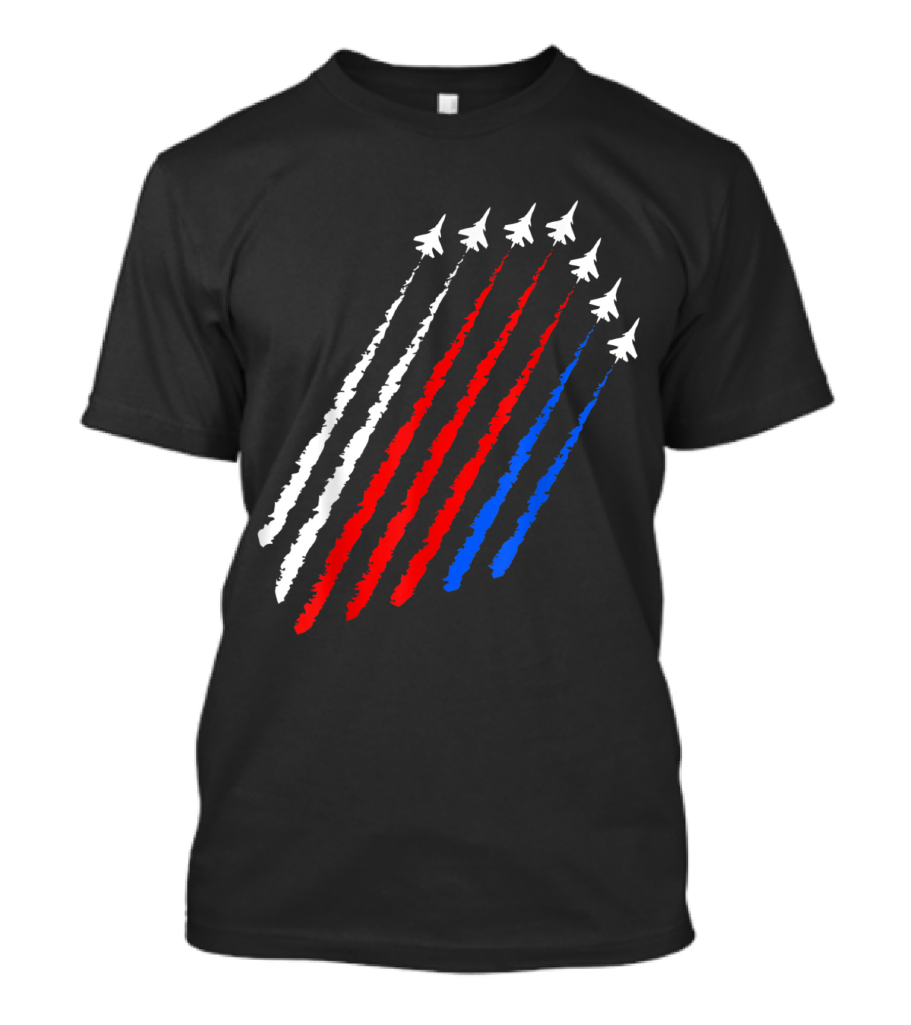 4th Of July American Flag Jets With Red White Blue Fighter Plane Trails T-Shirt