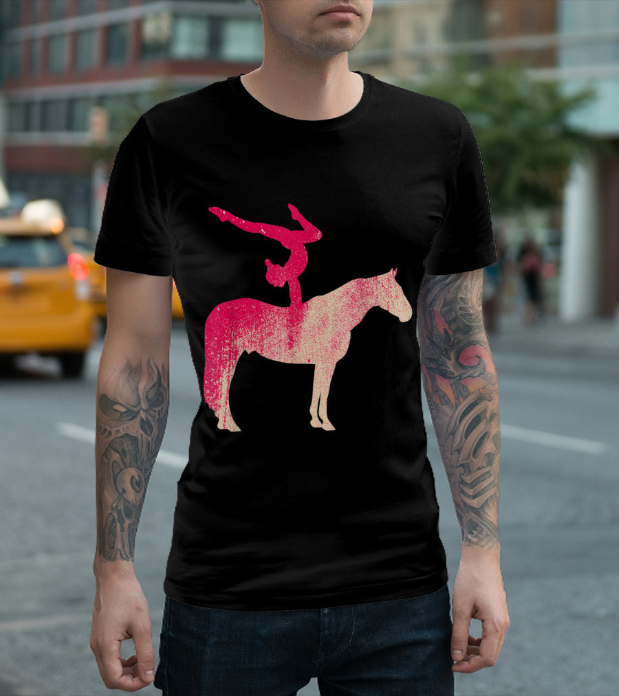 Horse Lover Equestrian Vaulting Acrobatics T-Shirt