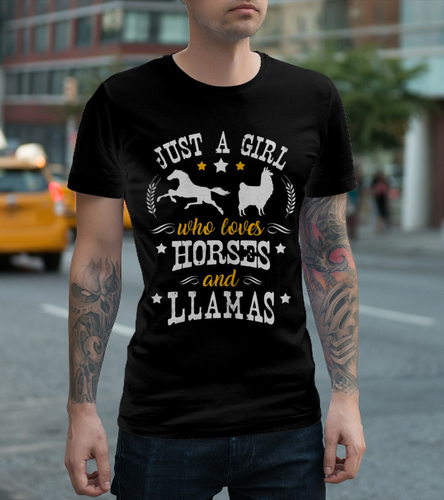 Just A Girl Who Loves Horses And Llamas T-Shirt
