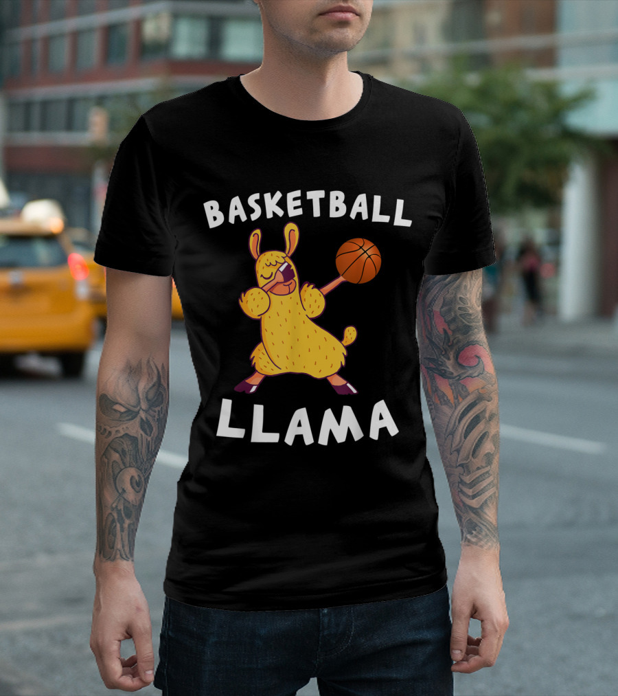Basketball Llama Dabbing Llama with Basketball T-Shirt