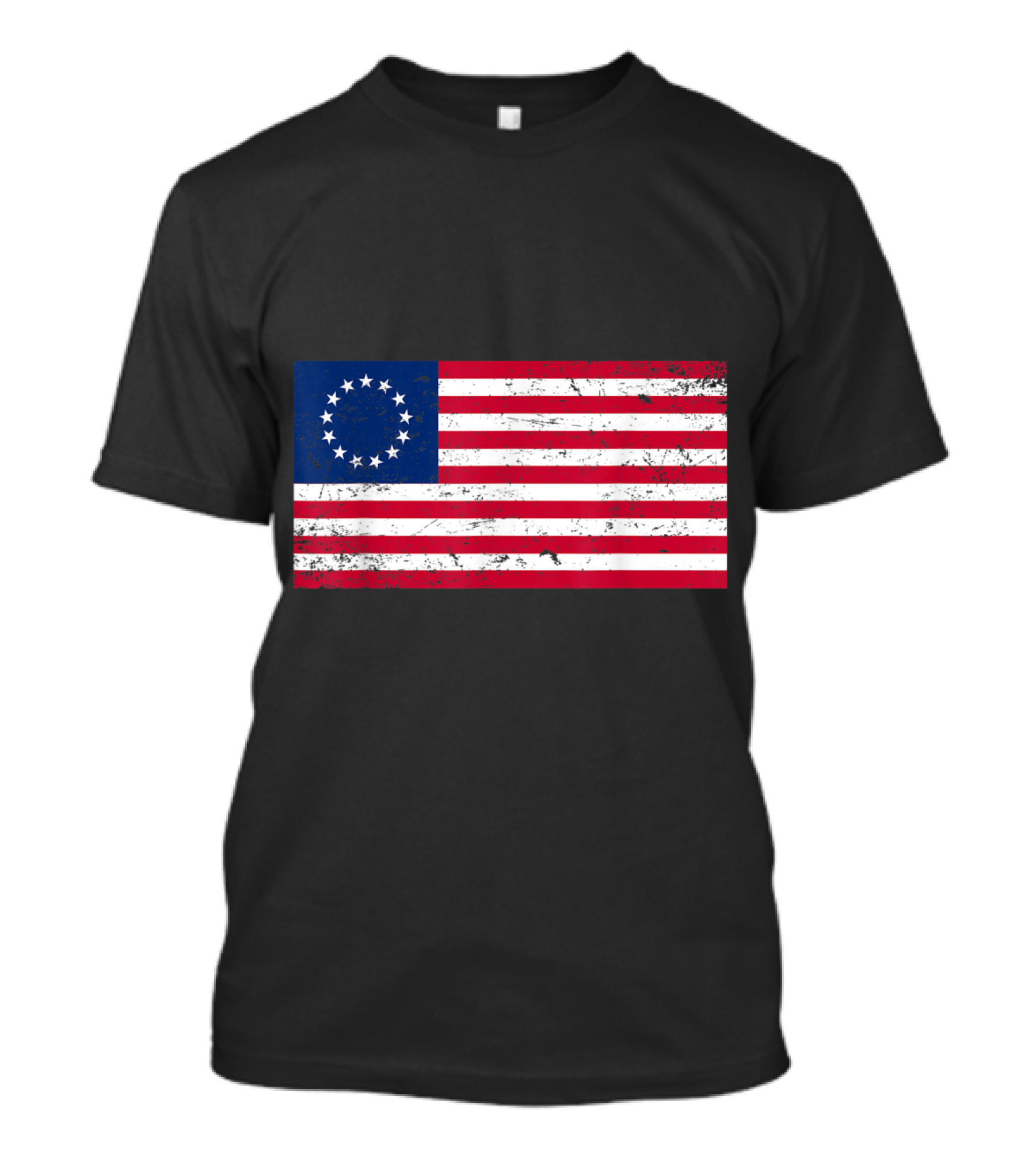 Distressed Betsy Ross American Flag Thirteen Stars T-Shirt