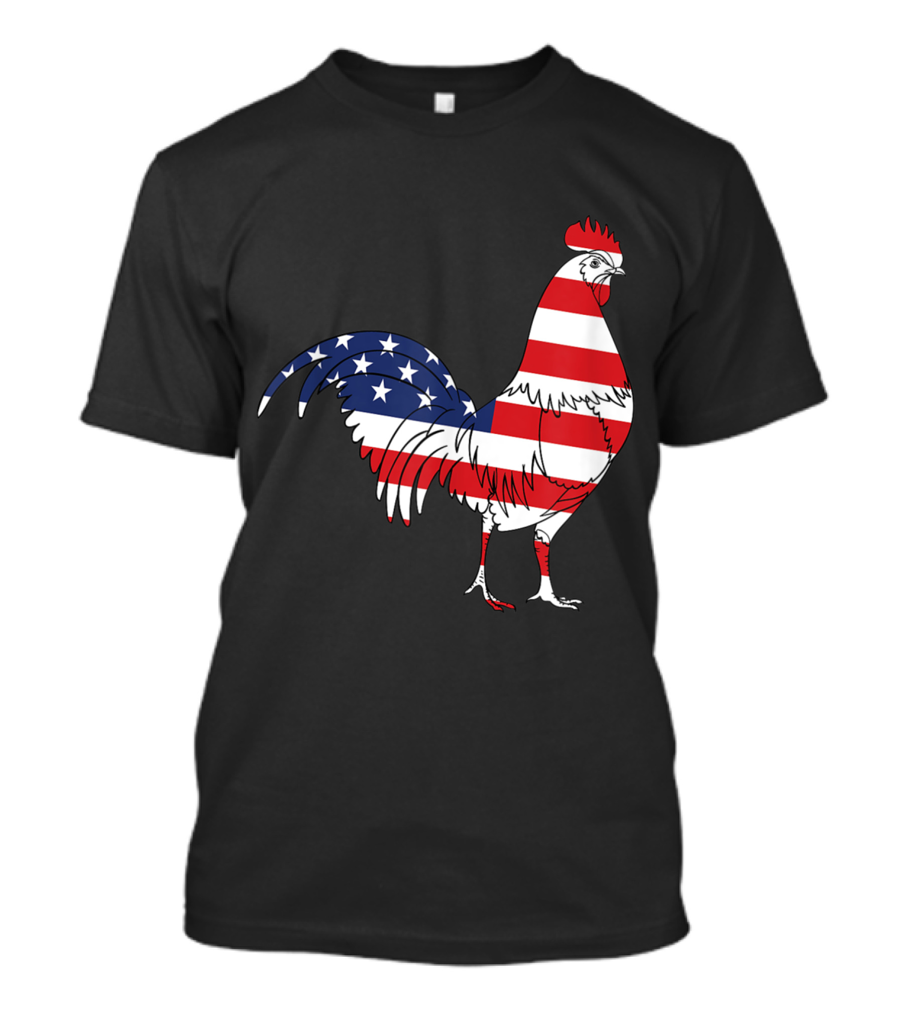Fourth Of July American Flag Chicken Patriotic Farm Holidays T-Shirt