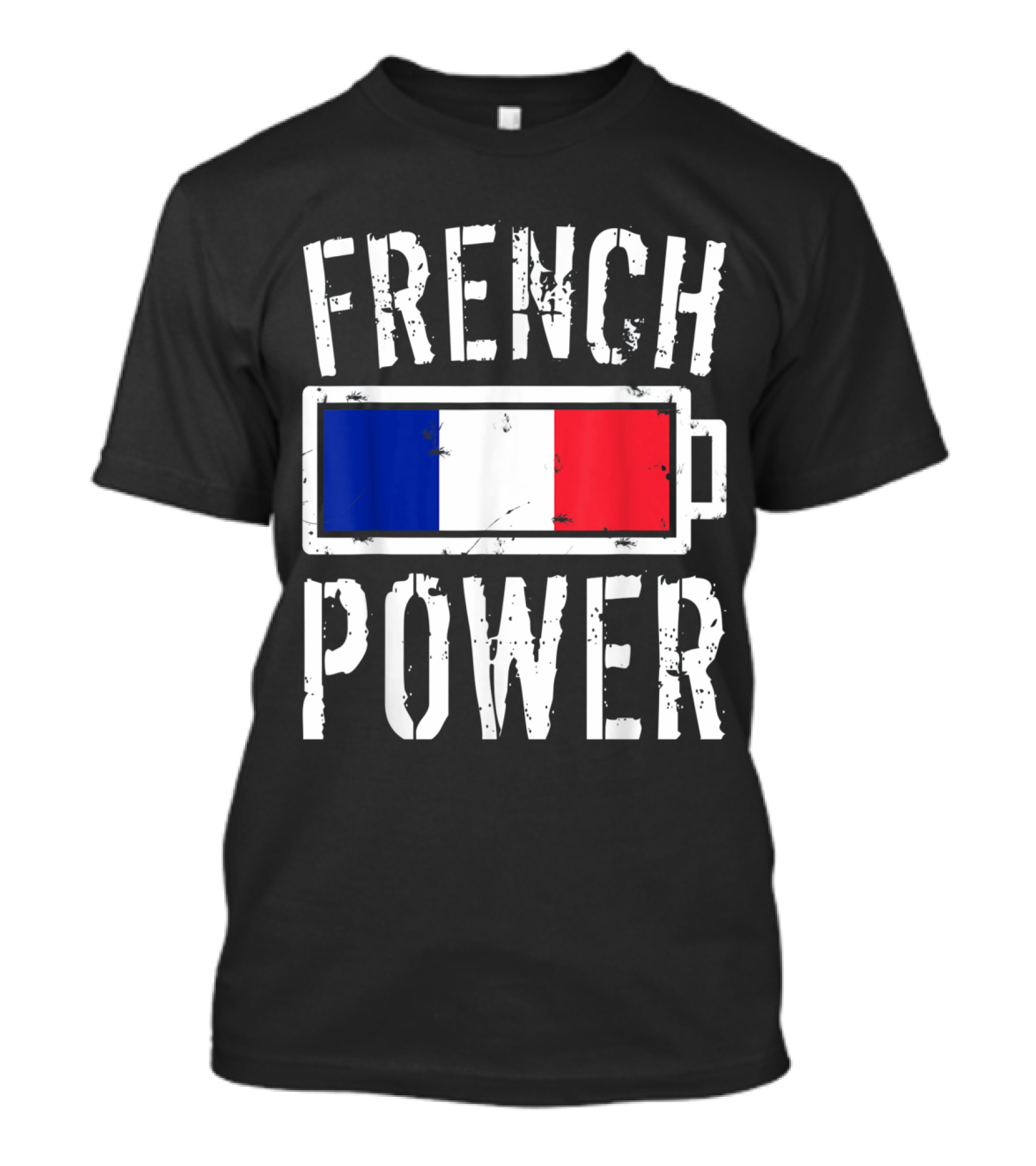 French Power France Flag Battery T-Shirt