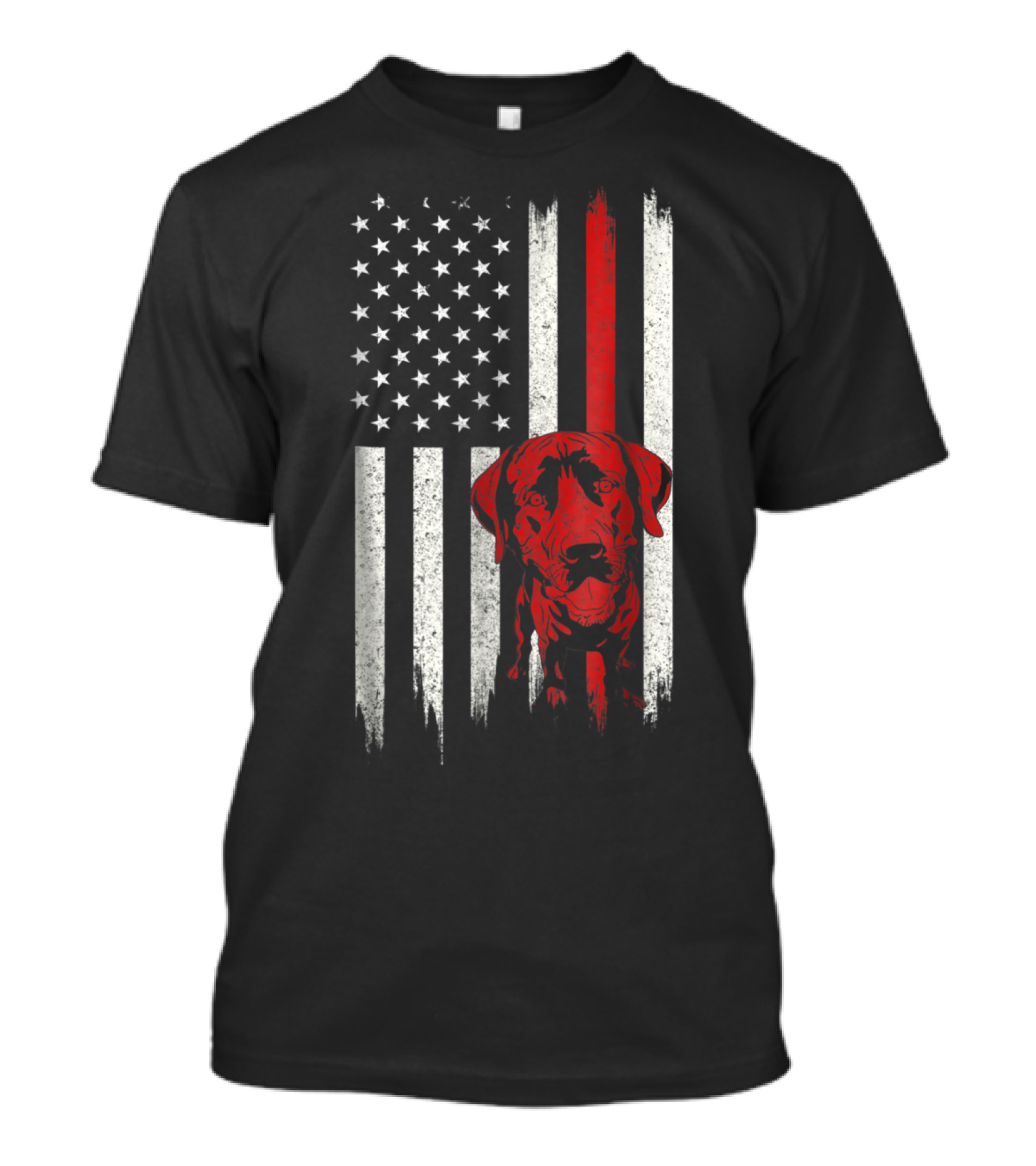 Distressed Labrador Retriever American Flag Wit T-Shirt