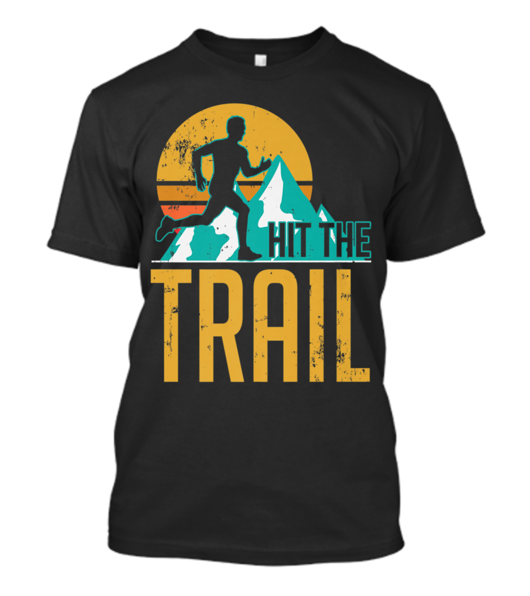 Hit The Trail Mountain Sunset Outdoor Running Adventure T-Shirt