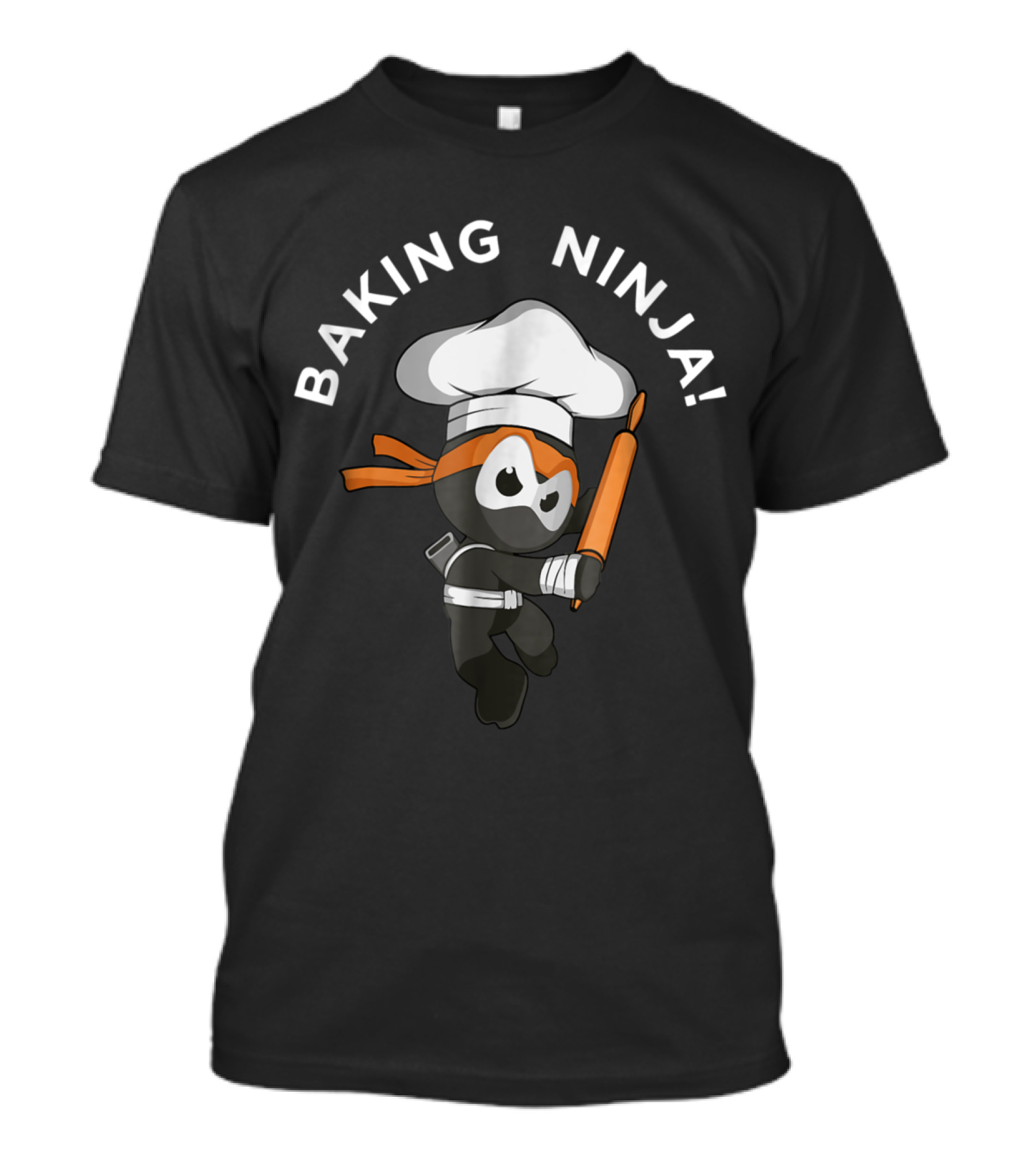 Baking Ninja Chef With Rolling Pin And Martial Arts Style Jump T-Shirt