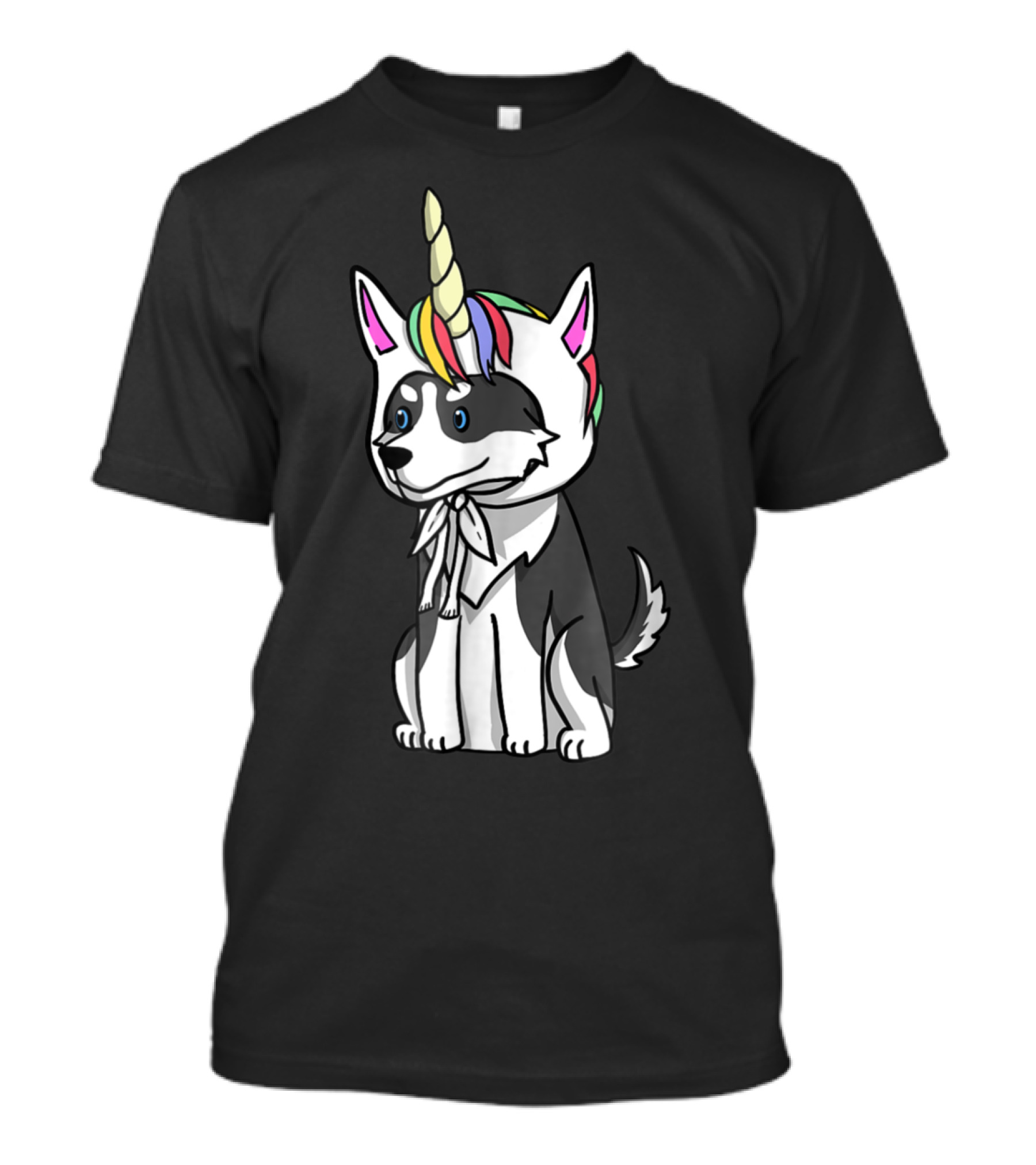 Rainbow Unicorn Costume Siberian Husky Fun T-Shirt