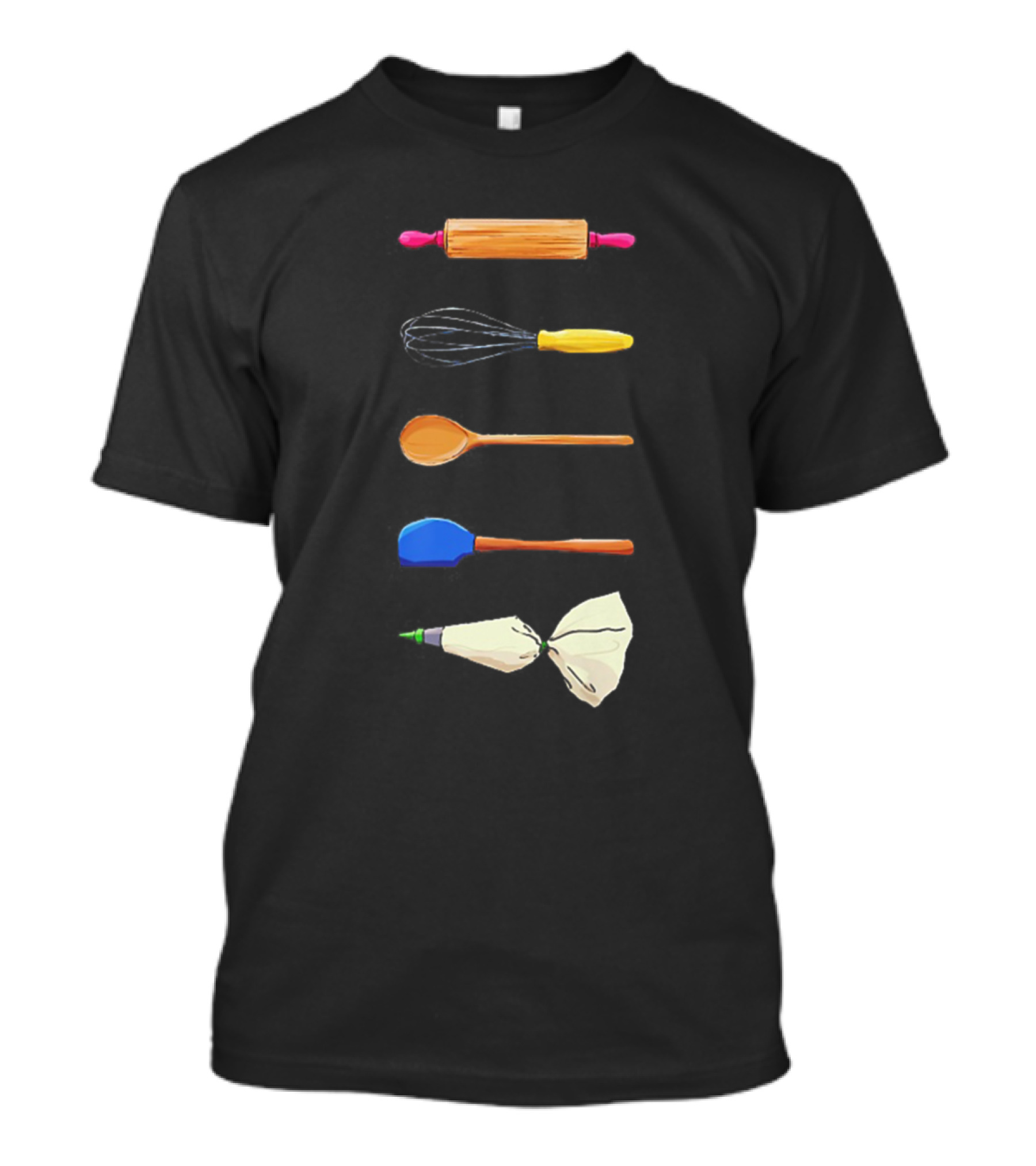 Baking Utensils Rolling Pin Whisk Spoon Spatula Piping Bag T-Shirt