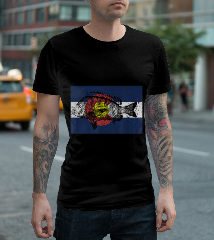 Colorado Flag Fish Graphic with Cool State T-Shirt